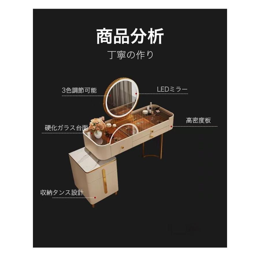 LEDミラー三色変化ミラードレッサー 訳あり品 写真をご確認 207-60-03 F＆I ドレッサー おしゃれ 自社製品 北欧風 鏡台 オシャレ お姫系 LED