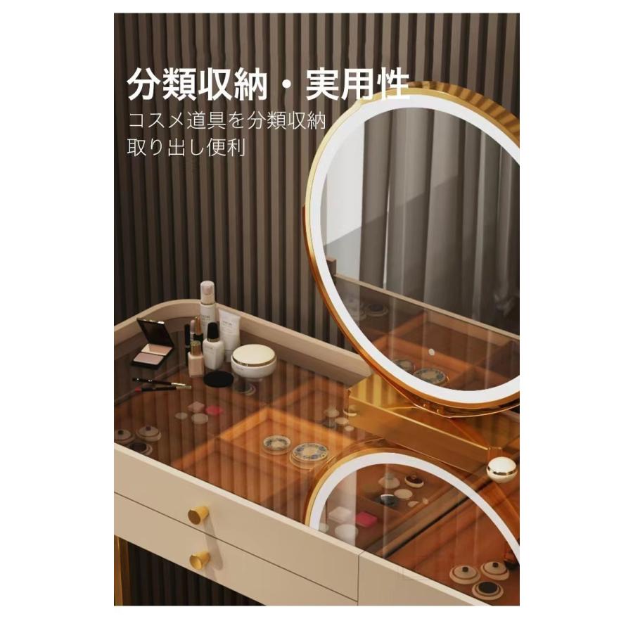 F＆I ドレッサー おしゃれ 自社製品 北欧風 鏡台 オシャレ お姫系 LED