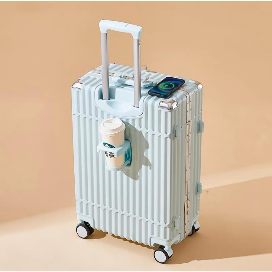キャリーケース スーツケース 旅行 出張 耐衝撃 カップホルダー付き USBポート付き 多機能 360度回転 ロック付き 静音 超軽量 ビジネス おしゃれ スーツケース |  | 11