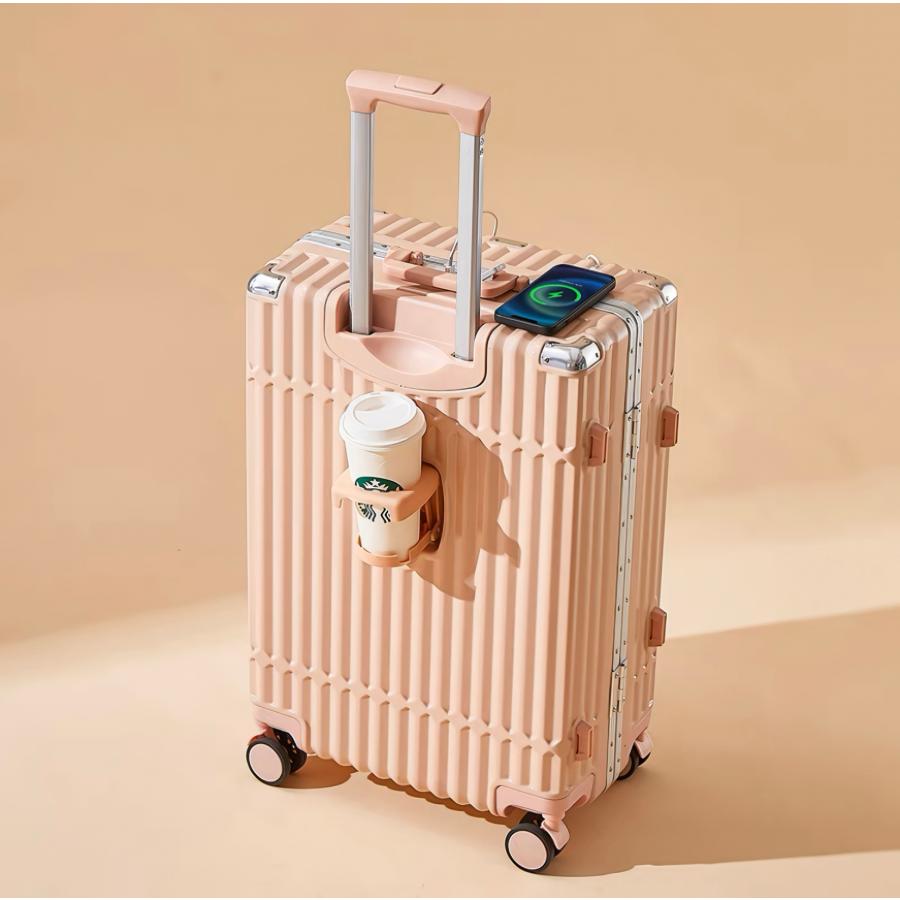 キャリーケース スーツケース 旅行 出張 耐衝撃 カップホルダー付き USBポート付き 多機能 360度回転 ロック付き 静音 超軽量 ビジネス おしゃれ スーツケース |  | 12