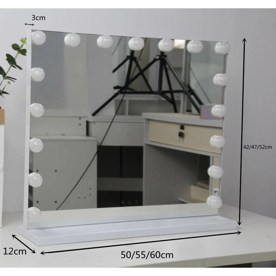 ドレッサー 女優ミラー 化粧ミラー 卓上鏡　卓上ミラー 卓上用 / 壁掛け ハリウッドミラー 女性大人気  LEDミラー ライト 電球ミラー 三段調節可能 幅50cm高42cm｜rayee｜13
