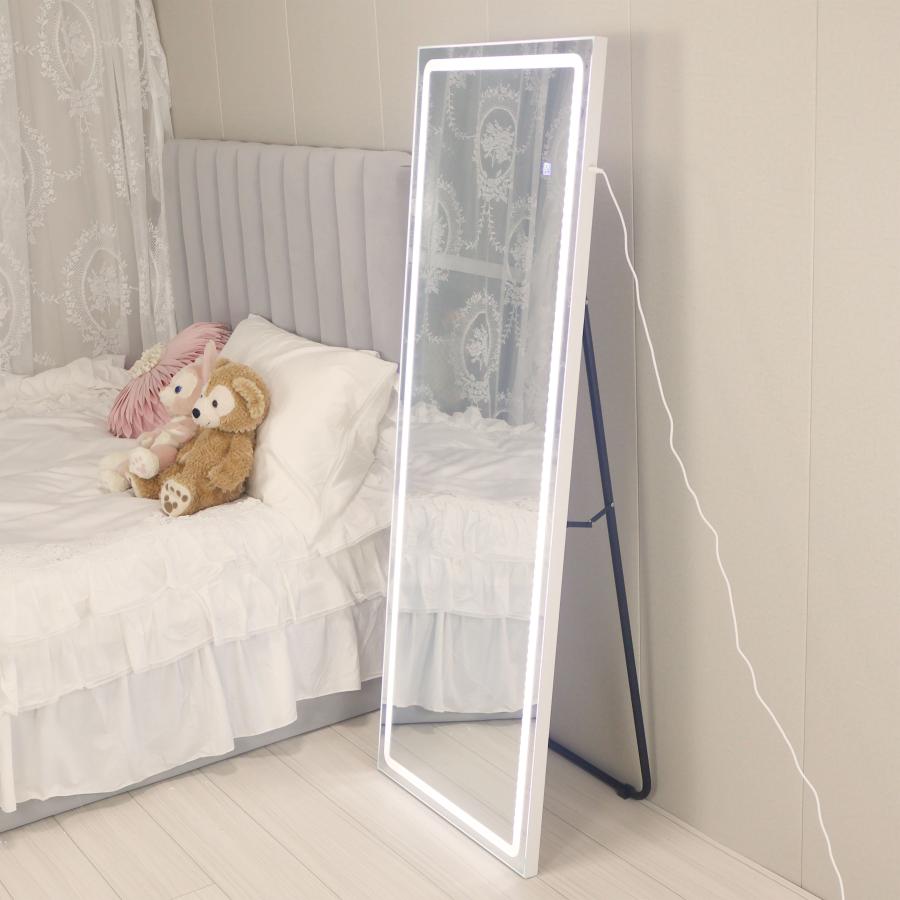 全身鏡　LEDミラー　ミラー　鏡　女優ミラー　ホワイト 　オシャレ　可愛い 女性大人気 　三段調節可能 |  | 01