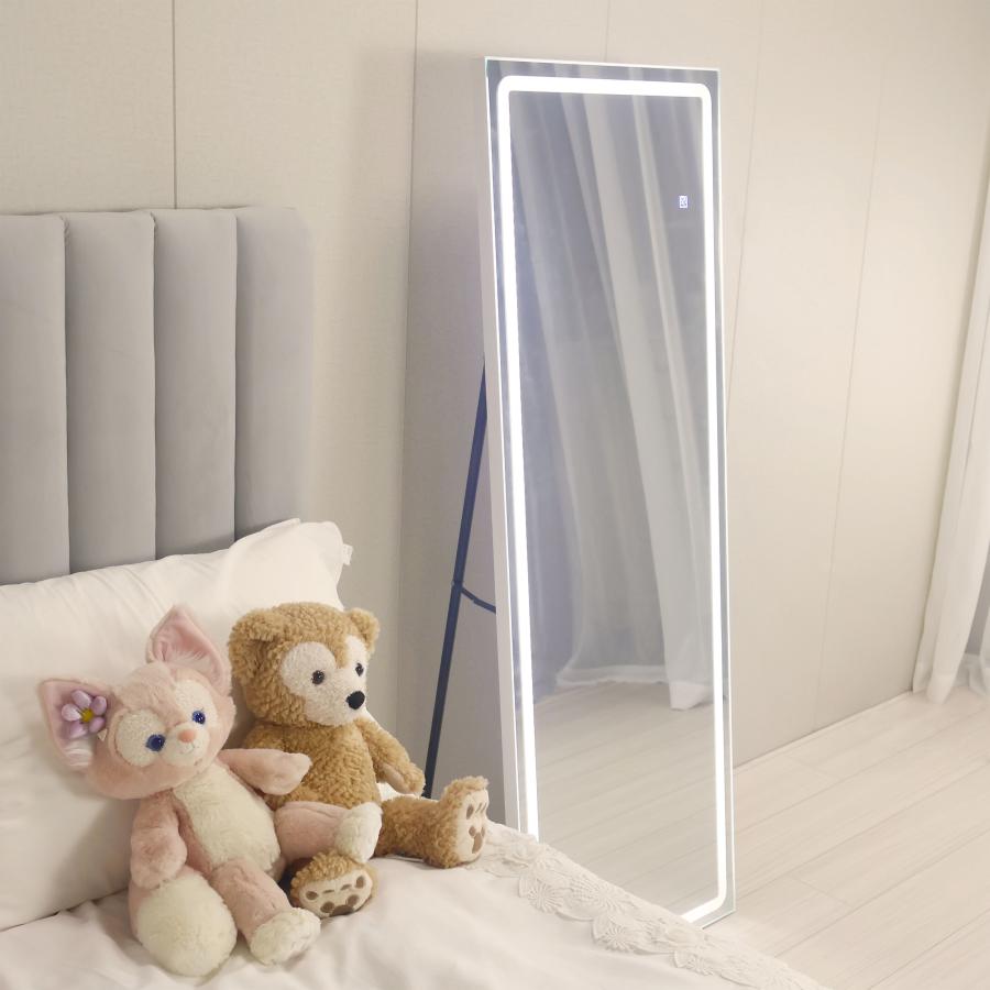 全身鏡　LEDミラー　ミラー　鏡　女優ミラー　ホワイト 　オシャレ　可愛い 女性大人気 　三段調節可能 |  | 02