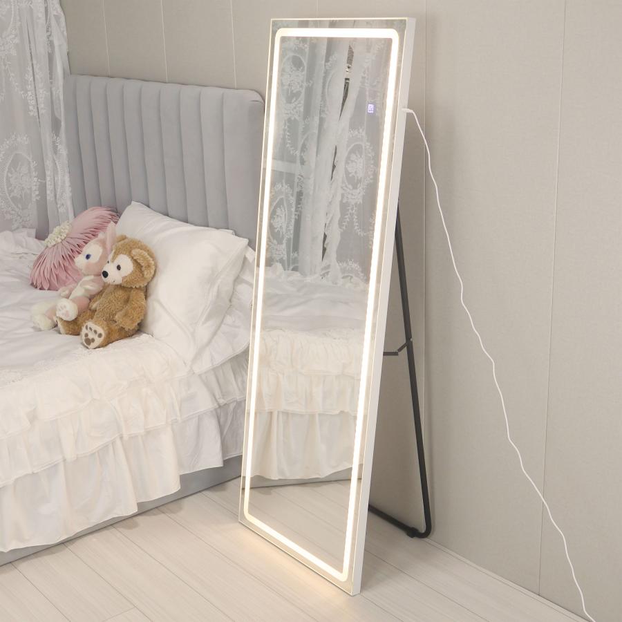 全身鏡　LEDミラー　ミラー　鏡　女優ミラー　ホワイト 　オシャレ　可愛い 女性大人気 　三段調節可能 |  | 04