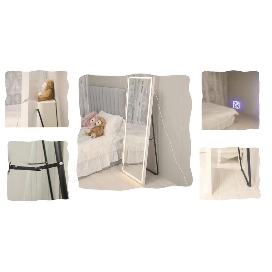 全身鏡　LEDミラー　ミラー　鏡　女優ミラー　ホワイト 　オシャレ　可愛い 女性大人気 　三段調節可能 |  | 03