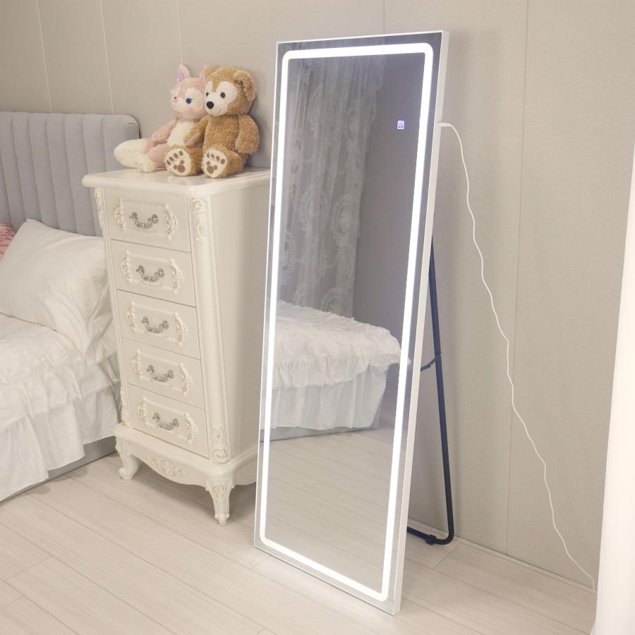 全身鏡　LEDミラー　ミラー　鏡　女優ミラー　ホワイト 　オシャレ　可愛い 女性大人気 　三段調節可能 |  | 07