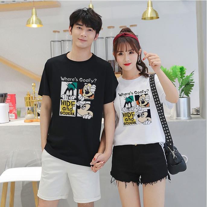 ディズニーtシャツ ペアルックtシャツ 半袖 ミッキー グーフィー 2色展開 カットソー レディース メンズ ディズニー Q108 Q108 快適ライフ 通販 Yahoo ショッピング