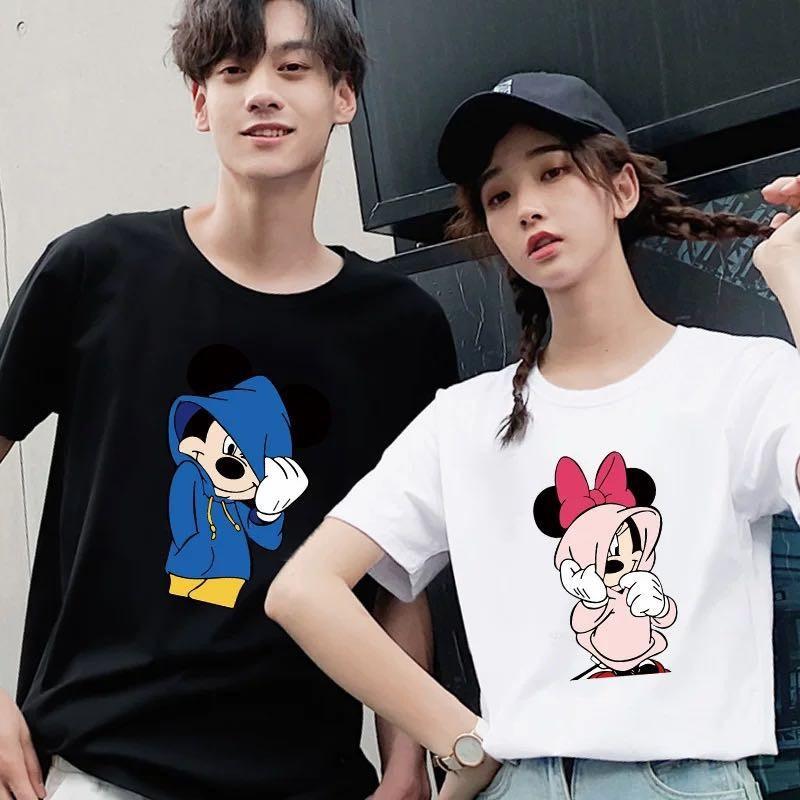 ペアルックtシャツ 半袖 ミッキー ミニー ディズニー ２色展開 カットソー レディース メンズ Q129 Q129 快適ライフ 通販 Yahoo ショッピング