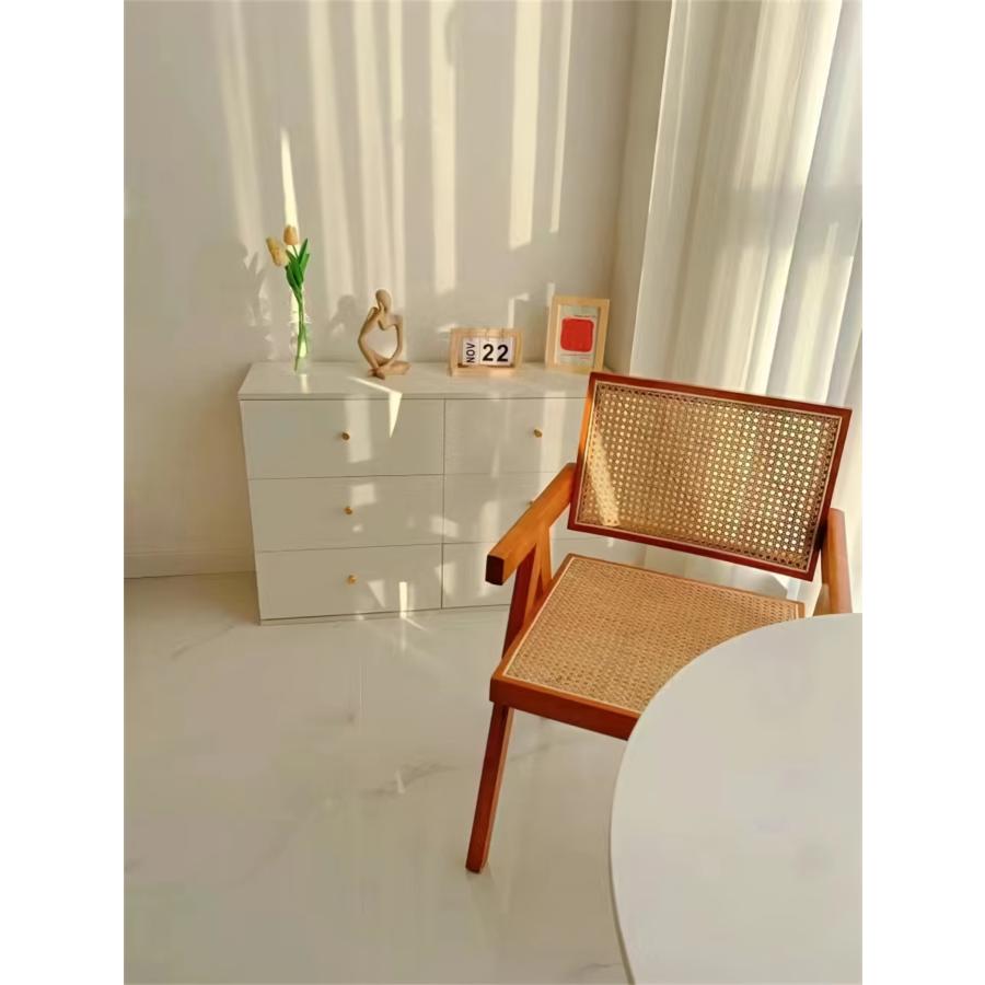 ダイニングチェア 藤編み 天然木 肘付き リビングチェア 座椅子 ナチュラル ブラウン 黒 アームレスト ラタンチェア 食卓椅子 喫茶店 |  | 12