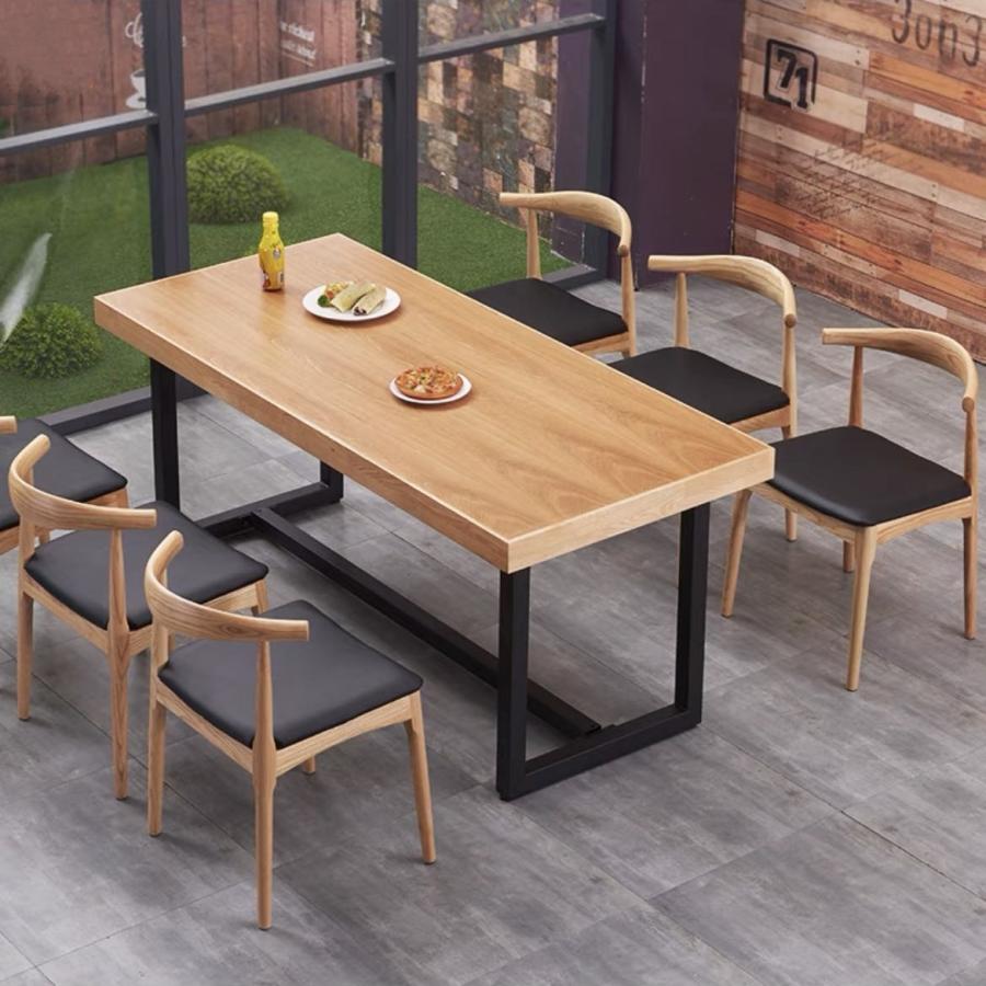 ダイニングチェア ソリッドウッドチェア 固体木チェア 木製 レザー調座面 椅子 牛の角デザイン オシャレ ラタンチェア 座り心地良い リビング用 在宅ワーク用 |  | 07