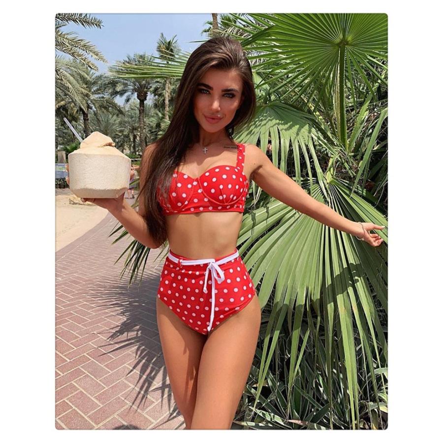 レディース ファッション 水着 ハイウェストビキニ Couture Seduc 海外セレブ愛用 水玉 ドット ベルト付き ビンテージ レトロ Yz010 Yz010 快適ライフ 通販 Yahoo ショッピング