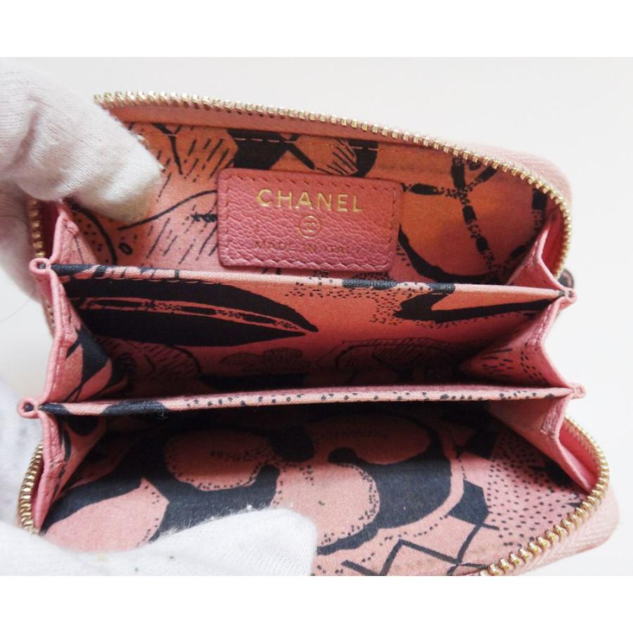 CHANEL 美品 シャネル カードケース 名刺入れ コインケース ピンク 