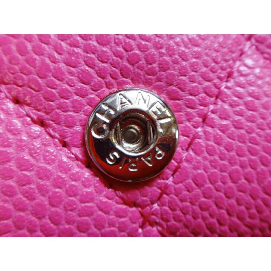 CHANEL 新品 シャネル 財布 キャビア 三つ折りサイフ ピンク CHANEL 新品 シャネル 財布 キャビア 三つ折りサイフ ピンク