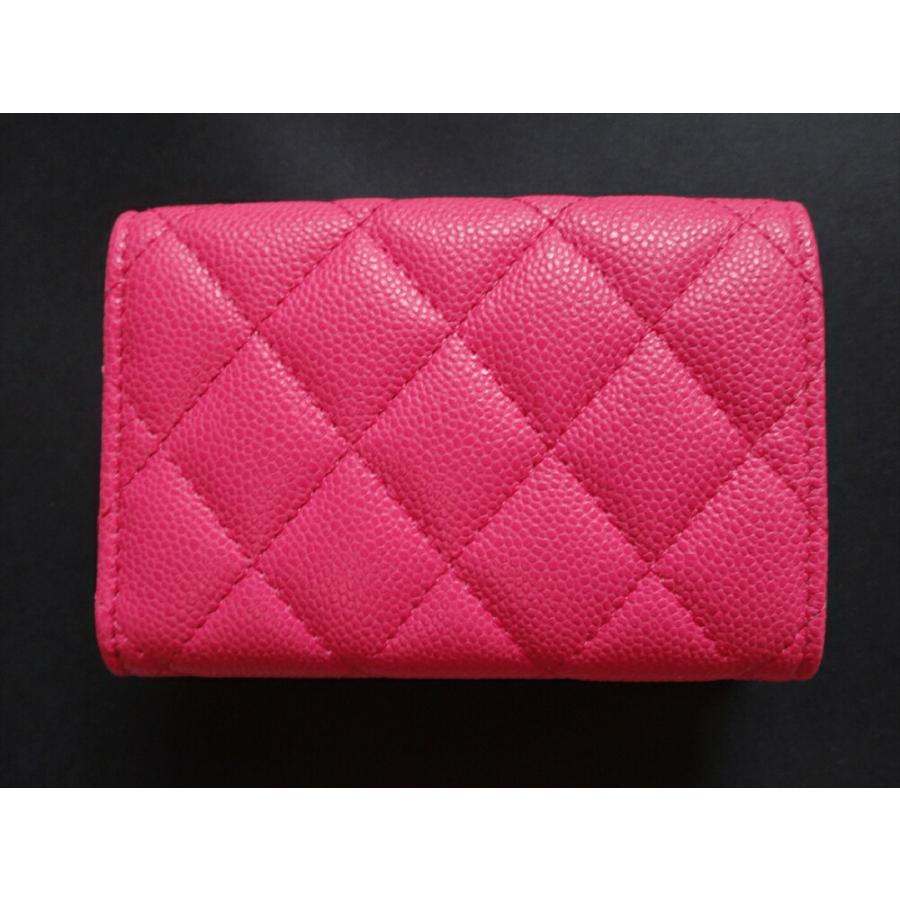 CHANEL 新品 シャネル 財布 キャビア 三つ折りサイフ ピンク CHANEL 新品 シャネル 財布 キャビア 三つ折りサイフ ピンク