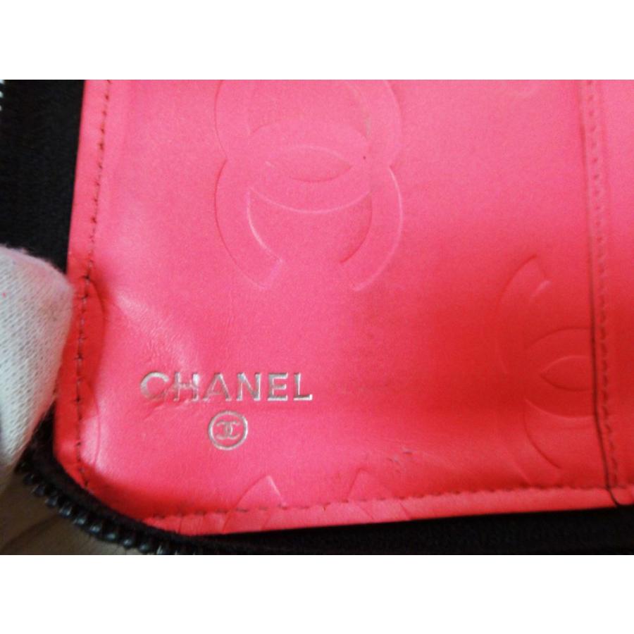 CHANEL シャネル カンボン 長財布 ZIP ラウンド長財布 レディースサイフ メンズ財布 オーガナイザー 小銭入れあり 黒 レザー 中古 c1001950｜rayline2012｜12