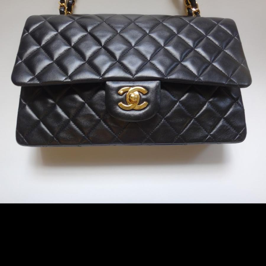 美品 CHANEL BAG シャネル バッグ マトラッセ ショルダー 25 チェーン ラムスキン 黒 中古｜rayline2012