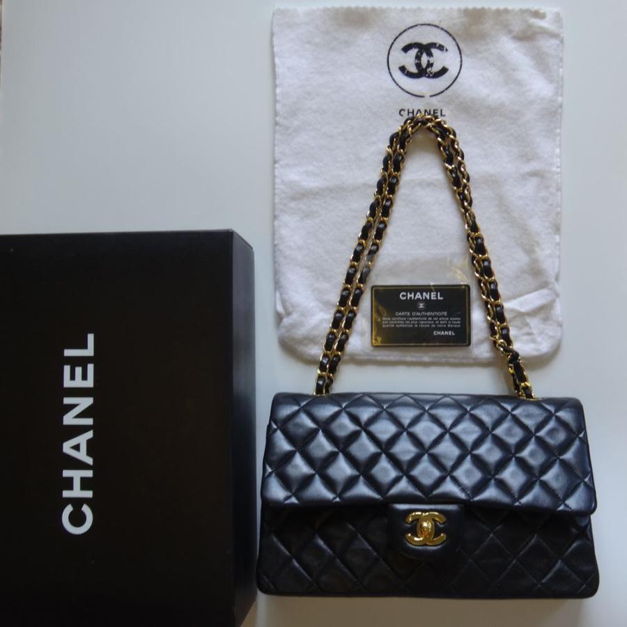 美品 CHANEL BAG シャネル バッグ マトラッセ ショルダー 25 チェーン ラムスキン 黒 中古｜rayline2012｜02