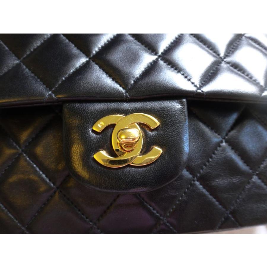 美品 CHANEL BAG シャネル バッグ マトラッセ ショルダー 25 チェーン ラムスキン 黒 中古｜rayline2012｜08