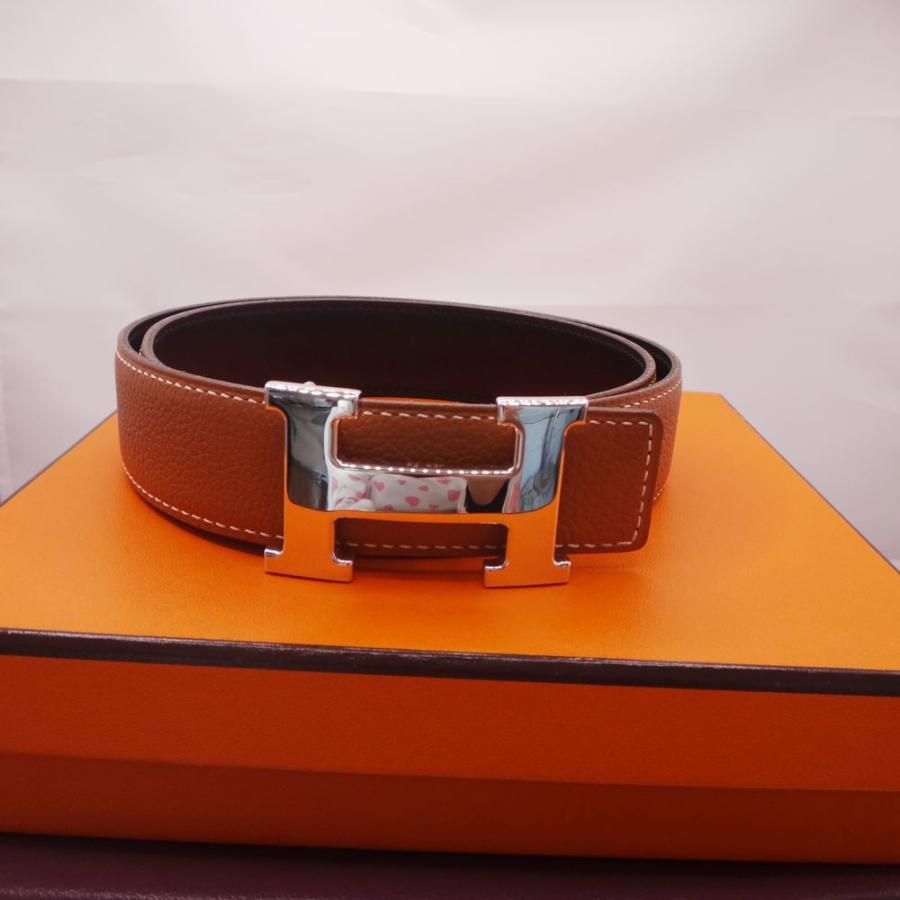 ⭐️美品⭐️ エルメス レザー ベルト 65 ベージュ レッド 美品】HERMES エルメス レザーベルト