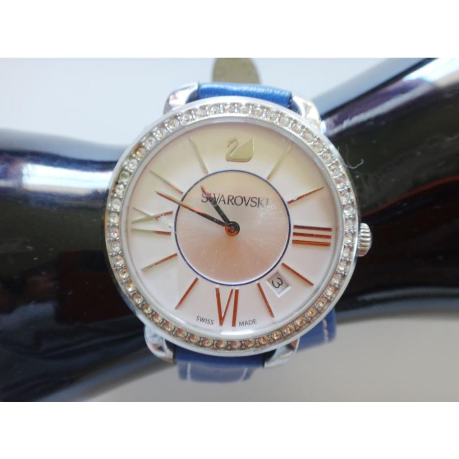 SWAROVSKI スワロフスキー レディース 腕時計 クォーツ レザー 中古 s01 03