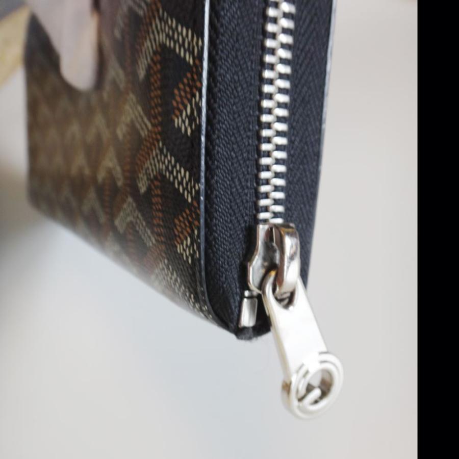 GOYARD ゴヤール 財布 本物 ラウンドファスナー ネイビー レザー GOYARD ゴヤール 財布 本物 ラウンドファスナー ネイビー レザー