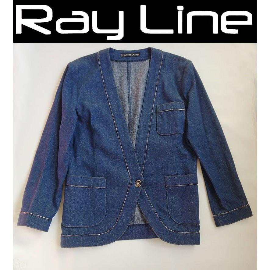 LEONARD レオナール セットアップ スカートスーツ デニム サイズ7AB2  