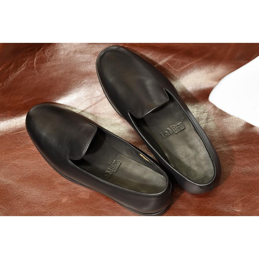 Le Misca by RAYMAR】Albert プレーントゥ スリッポン ブラック ゴート