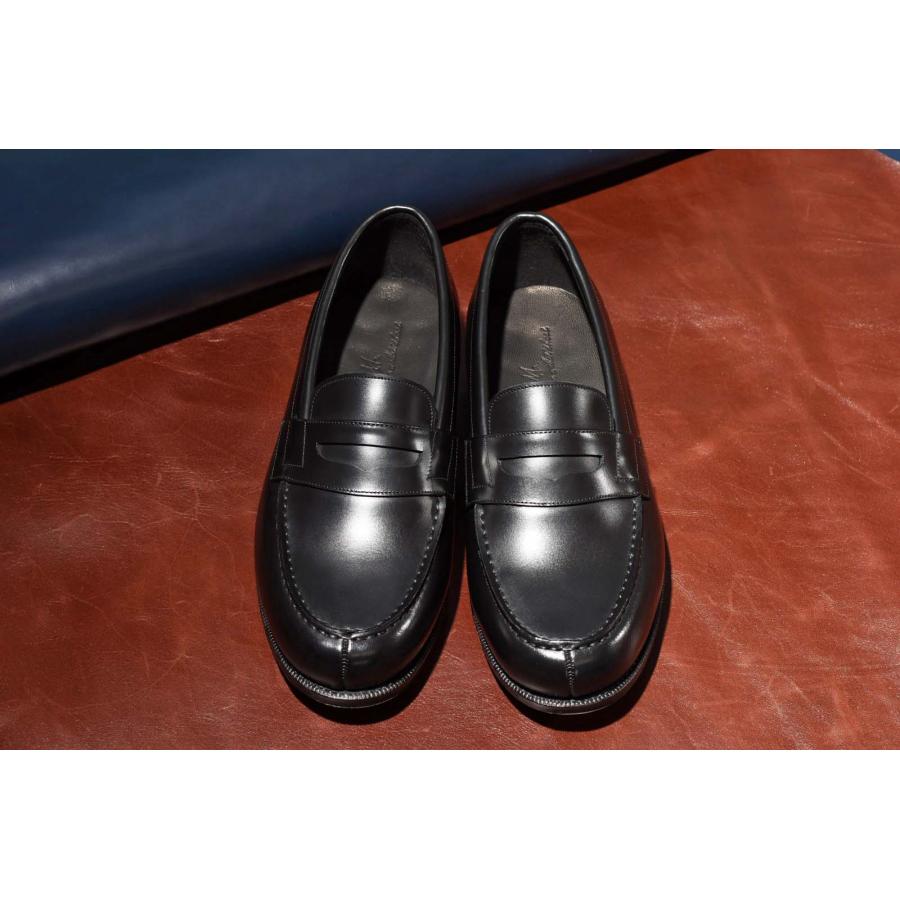 RAYMAR】Laurent コインローファー ブラック レザーソール 牛革 ハンド