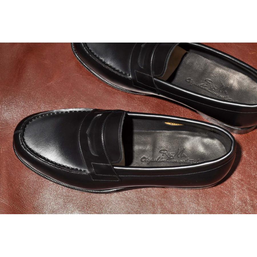 RAYMAR】Laurent コインローファー ブラック レザーソール 牛革 ハンド