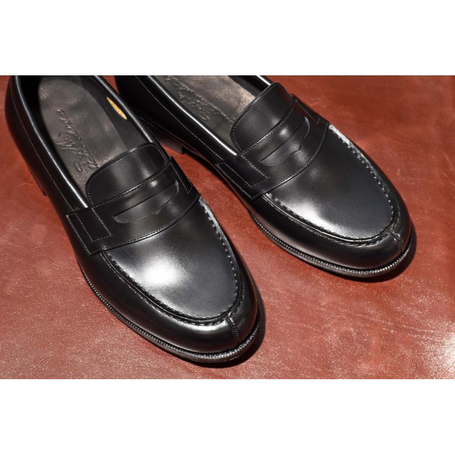 RAYMAR】Laurent コインローファー ブラック レザーソール 牛革 ハンド