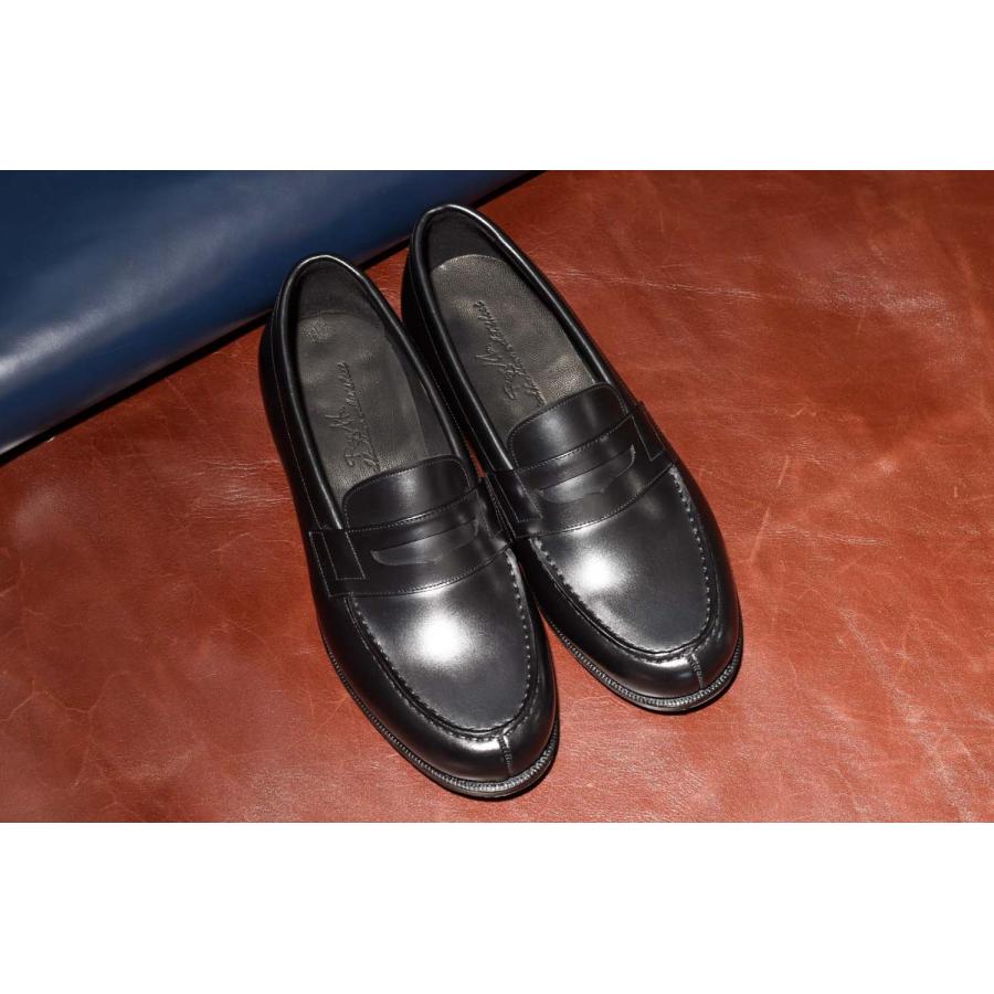 RAYMAR】Laurent コインローファー ブラック レザーソール 牛革 ハンド