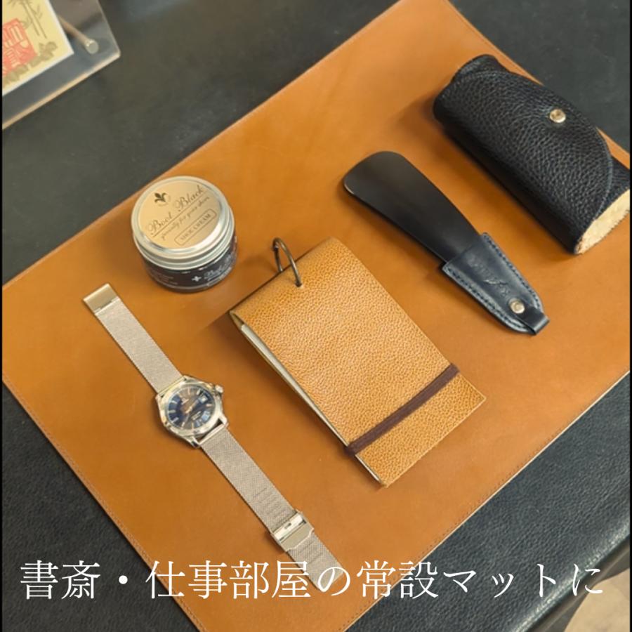 【RAYMAR】革の書斎マット 60cm×40cm / 40cm×30cm フランスAnnonay社Vocalouブラウン使用 アノネイ 牛革ボックスカーフ ボカルー レイマー |  | 05