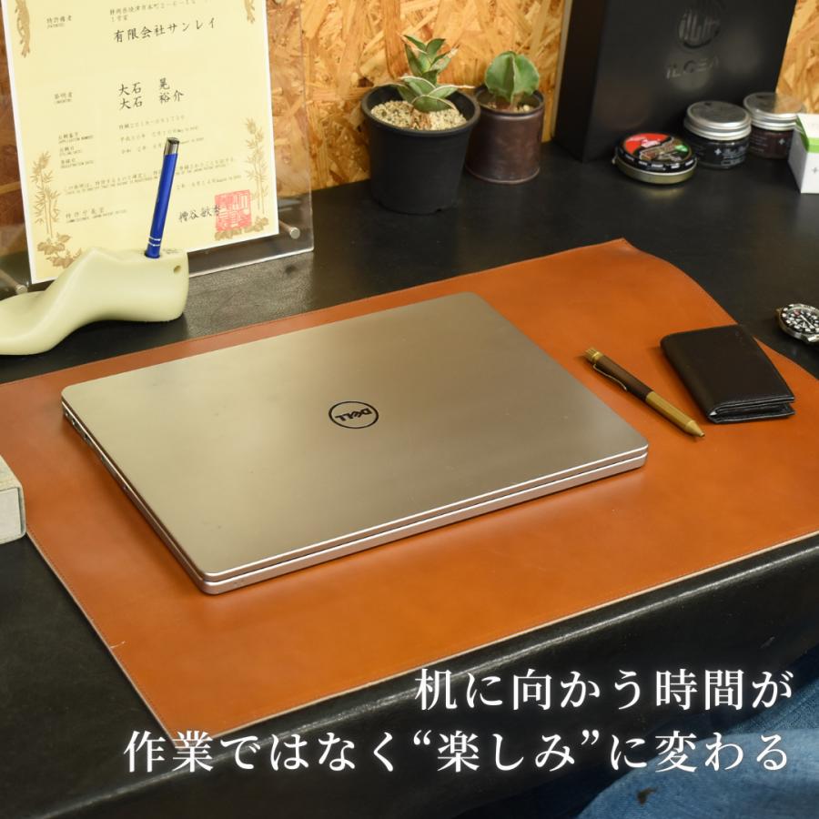 【RAYMAR】革の書斎マット 60cm×40cm / 40cm×30cm フランスAnnonay社Vocalouブラウン使用 アノネイ 牛革ボックスカーフ ボカルー レイマー |  | 01