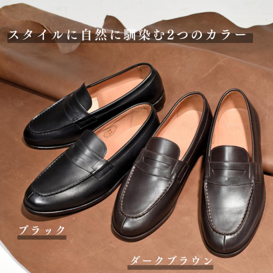 【Le Misca by RAYMAR】Liz コインローファー ブラック / ダークブラウン フルマッケイ製法 レザーソール  23.5cm~27.0cmの画像