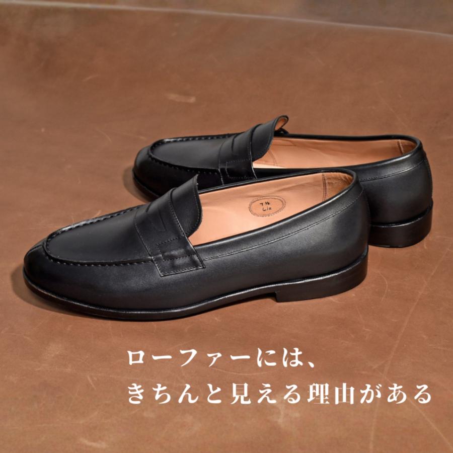 【Le Misca by RAYMAR】Liz コインローファー ブラック / ダークブラウン フルマッケイ製法 レザーソール  23.5cm~27.0cmの画像