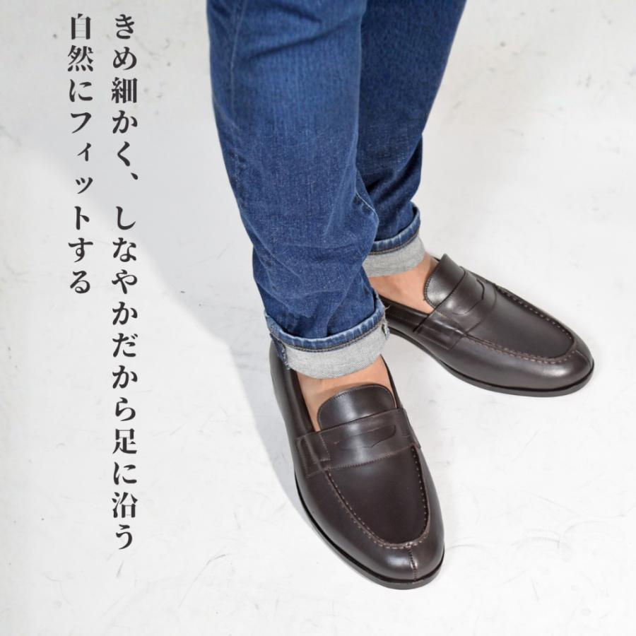 【Le Misca by RAYMAR】Liz コインローファー ブラック / ダークブラウン フルマッケイ製法 レザーソール  23.5cm~27.0cmの画像