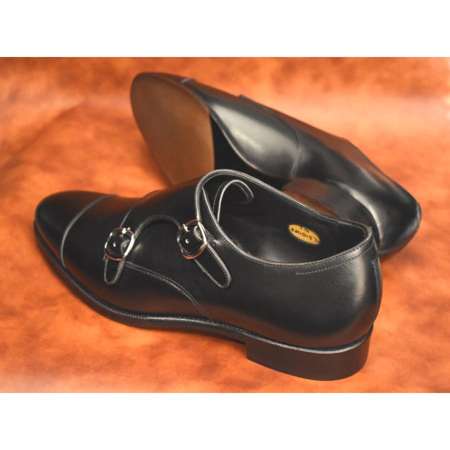 アウトレット】ダブルモンクストラップ ブラック / Annonay社製