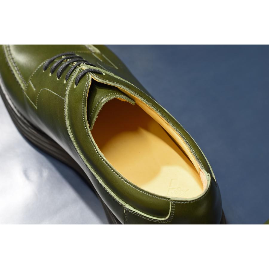 RAYMAR Rocky スキンステッチUチップ ドレススニーカー 本革 メンズ ビジネス ラウンドトゥ  2E 緑色 24.0cm - 27.0cm ボーダレスシリーズ｜raymar-shoes｜12