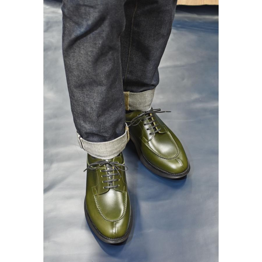 RAYMAR Rocky スキンステッチUチップ ドレススニーカー 本革 メンズ ビジネス ラウンドトゥ  2E 緑色 24.0cm - 27.0cm ボーダレスシリーズ｜raymar-shoes｜16