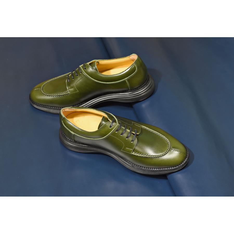 RAYMAR Rocky スキンステッチUチップ ドレススニーカー 本革 メンズ ビジネス ラウンドトゥ  2E 緑色 24.0cm - 27.0cm ボーダレスシリーズ｜raymar-shoes｜07