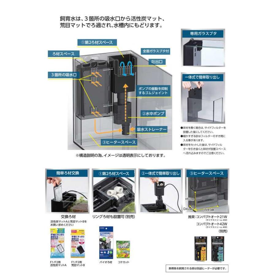 全国送料無料】 コトブキ 水槽セット サイドストリーム250 新商品