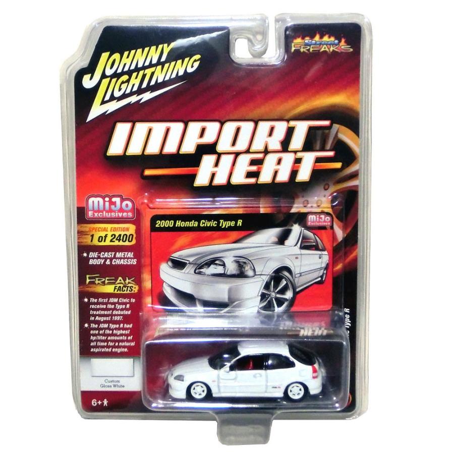 Johnny Lightning/ジョニーライトニング Import Heat 1/64 ダイキャストミニカー シビック 1998 Honda Civic EK (ホワイト)｜rayray