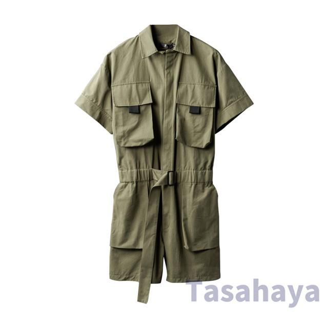 オールインワン メンズ つなぎ 半袖 オーバーオール 半袖シャツ ショートパンツ 短パン ロンパース ジャンプスーツ カーゴ風 21 夏 Cjf 66 Tasahaya 通販 Yahoo ショッピング
