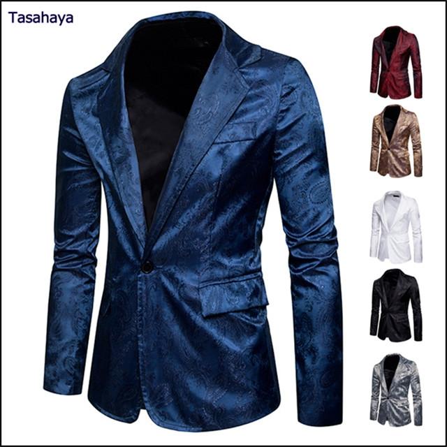 ブレザー テーラードジャケット メンズ スーツジャケット 男性 光沢 コート 花柄 紳士服 アウター 通勤 上着 結婚式 ステージ服装 おしゃれ Cryp X04 Tasahaya 通販 Yahoo ショッピング
