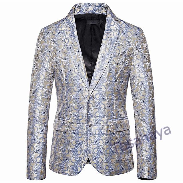 メンズ テーラードジャケット スーツジャケット 男性 ブレザー 光沢 コート 花柄 刺繍 紳士服 アウター 通勤 結婚式 ステージ服装 倶楽部 おしゃれ Cryp X71 Tasahaya 通販 Yahoo ショッピング