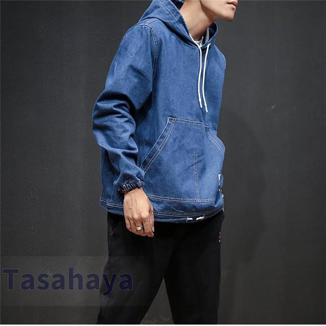 パーカー メンズ デニムパーカー プルオーバー デニムジャケット コート トップス カジュアルウエア 個性的 フード付き 春秋 Dsa048 W171 Tasahaya 通販 Yahoo ショッピング