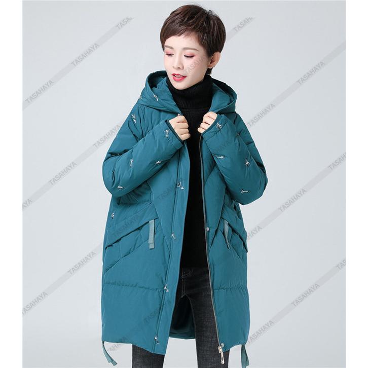 ダウンコート レディース ダウンジャケット コート ロング 90 白ダウン 刺繍柄 防寒コート 婦人服 防寒着 高級感 軽い アウター Ts Xhjn 5501 Tasahaya 通販 Yahoo ショッピング