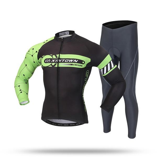 サイクルジャージ メンズ 長袖サイクルウェア ロングサイクリングウェア おしゃれ上下セット 自転車ウェア Uvカット