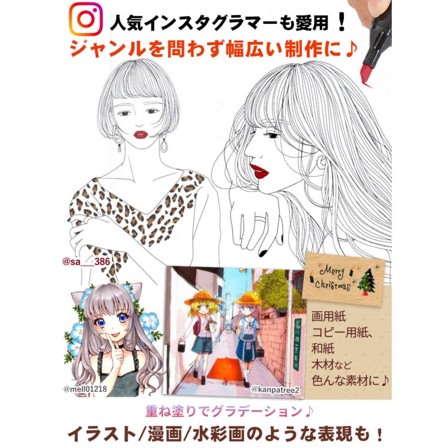 マーカーペン 80色 セット 塗り絵 THE PEN for Designer   ペンスタンド ホワイト ライナーペン 付き イラストマーカー アルコールマーカー |  | 05