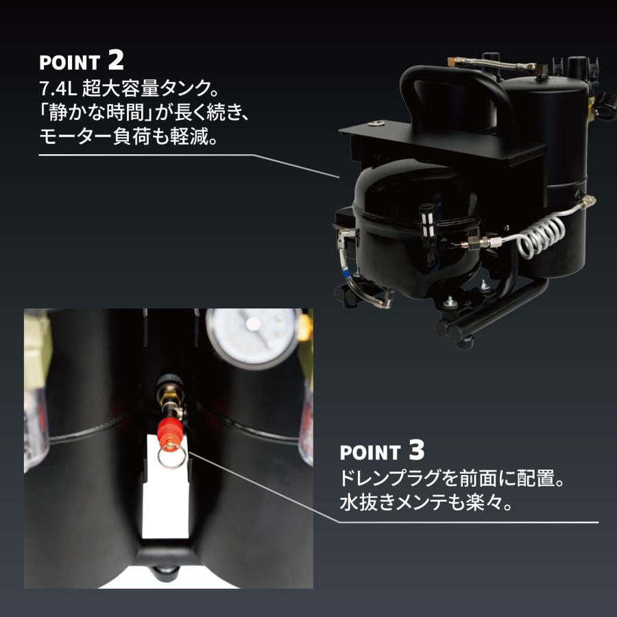 PROFIX エアブラシ NITRO-COMP S3 7.4Lタンク付きモデル エアー